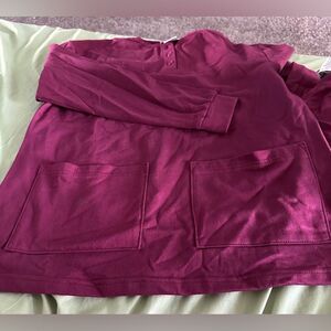 Easy Essentials Plus Size Cozy Set Long Sleeve Red Wine Burgundy (735)
